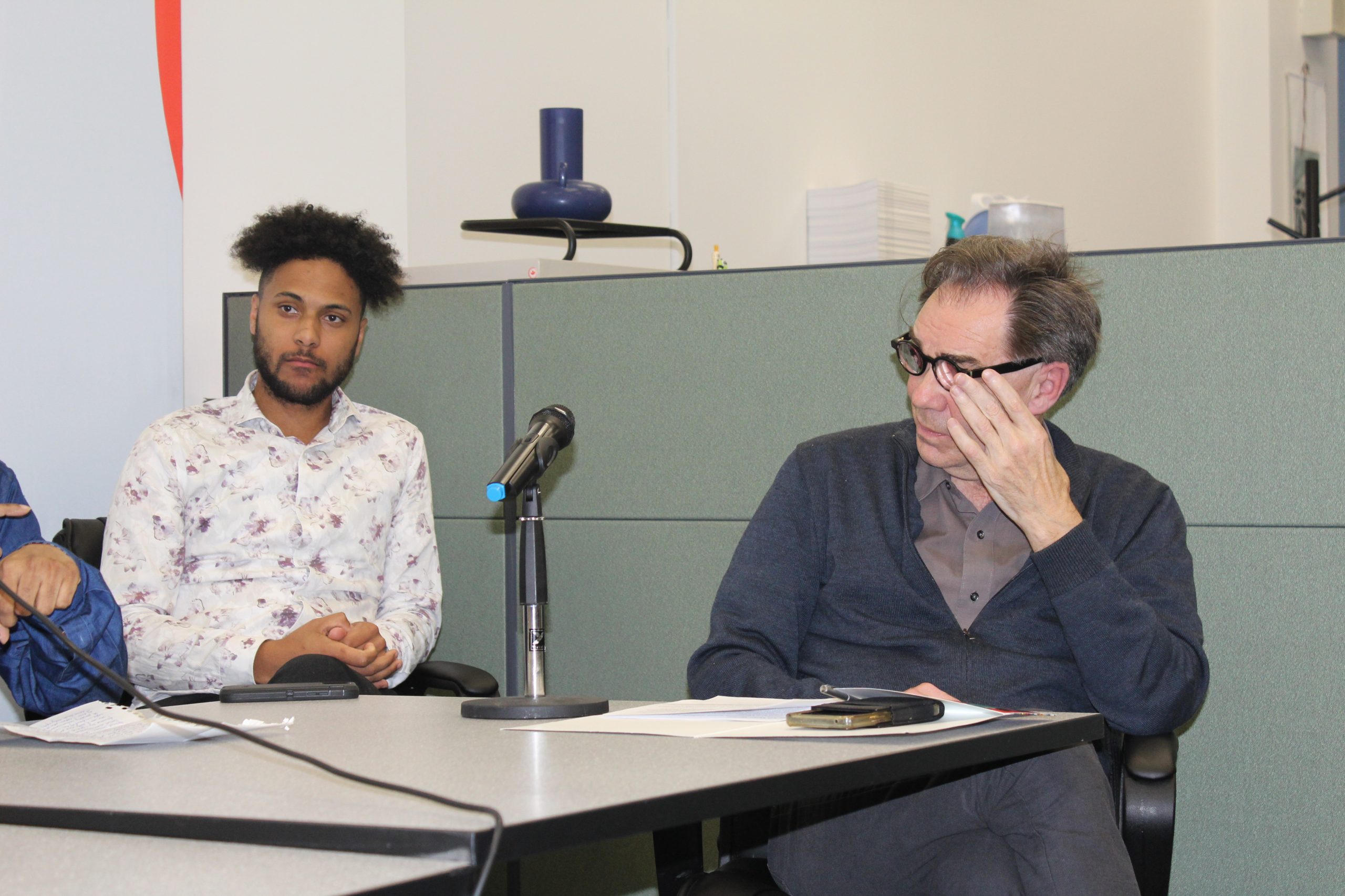 Photo of Matthew Martin, President of Black Lives Matter Saint John; and Bob Whitney, Retired history professor from UNB and Co-host for the Antiracism Conversation. Photo provided by the Saint John Newcomers Centre